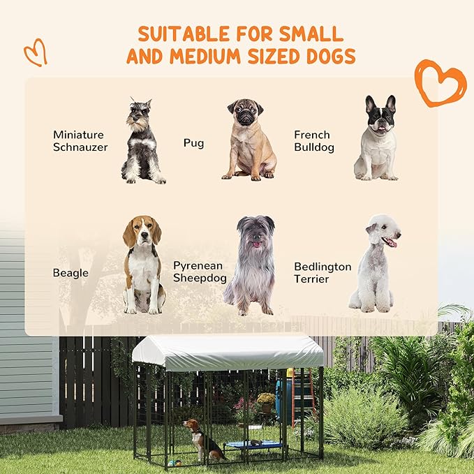 PawHut Outdoor Dog Kennel with Roof, UV-Resistant & Waterproof Cover, - Image 9