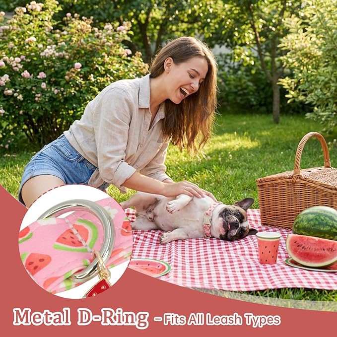 Pink Dog Collar with Watermelon - Image 5