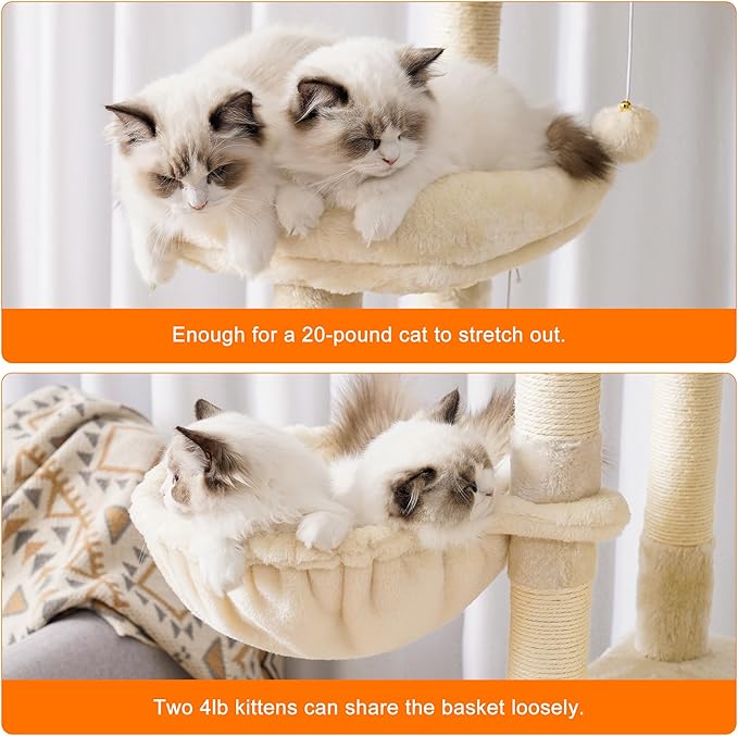 Heybly Cat Tree, 68 inch Multi-Level Cat Tower - Image 6