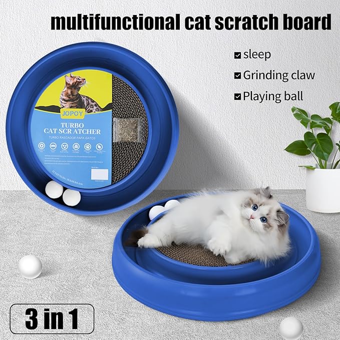 Cat Scratcher Toy Ball Track for Indoor Cats, Round Interactive Scratching - Image 3