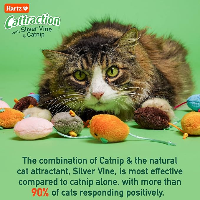 Hartz Cattraction with Silver Vine & Catnip Crinkle Mice - Image 3
