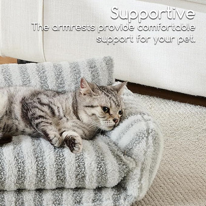 Hollypet Cat Bed Fluffy Plush Mutifuctional Double-Layer Soft Pet Couch - Image 4