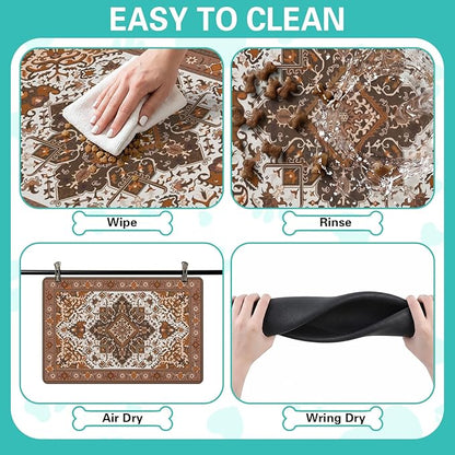 Pet Feeding Mat for Floors Waterproof Dog Mat for Food and Water Absorbent - Image 4