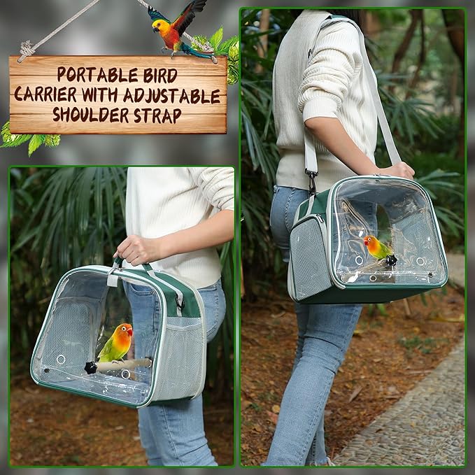 Small Bird Carrier, Large Window Travel Cage - Image 5