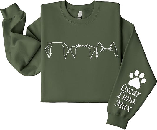 Custom Dog Mom Shirt Personalized Dog Ears Sweatshirt by CustomUnique