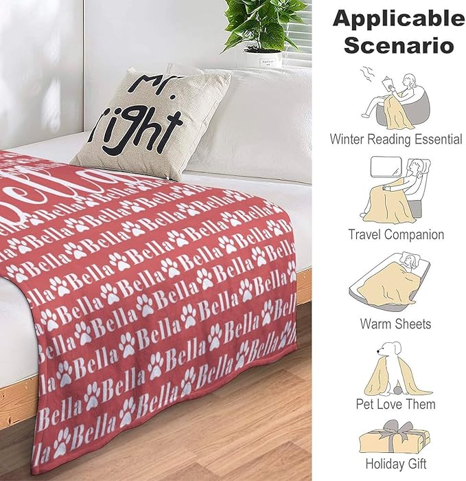 Personalized Paw Print Dog Blanket - Image 3