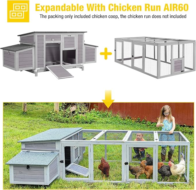 Aivituvin Chicken Coop Two Nesting Boxes Large Wooden Hen House Weatherproof - Image 3