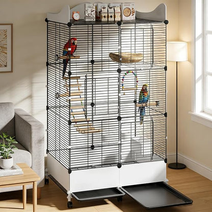 Encrypted Bird Cage Large Bird Cages 57-Inch, Top Storage Space, Bottom Splash - Image 6