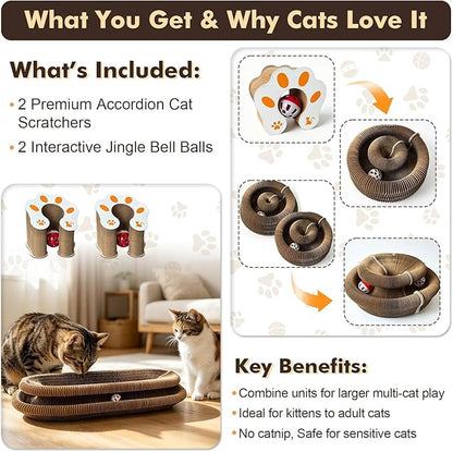 2-Pack Cat Pad Scratcher Toys, Magic Organ Cat Toy & Kitty Curls Cat Toy - Image 5
