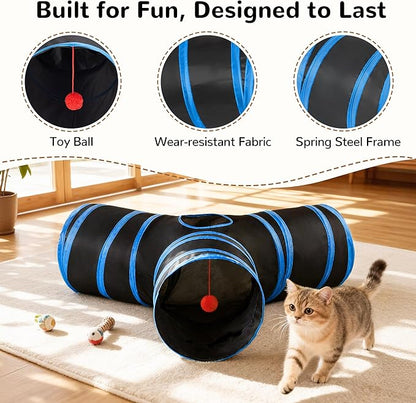Tempcore Cat Tunnel for Indoor Cats, 3-Way Collapsible Play Tunnel - Image 5