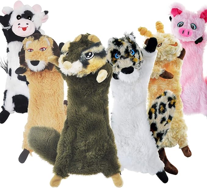 SHARLOVY Dog Squeaky Toy No Stuffing 6 Pack, Dog Toys Crinkle by SHARLOVY