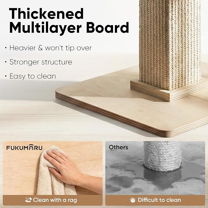 FUKUMARU Cat Scratching Post, Modern Style Tall Scratch Posts - Image 3