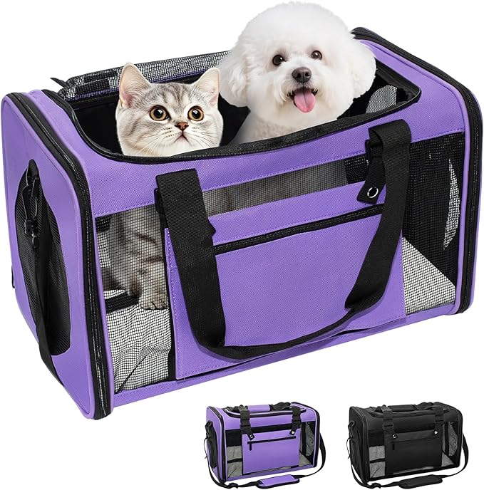 Expandable Cat Carrier Airline Approved Soft-Sided Pet Travel Carrier by Lowiparr