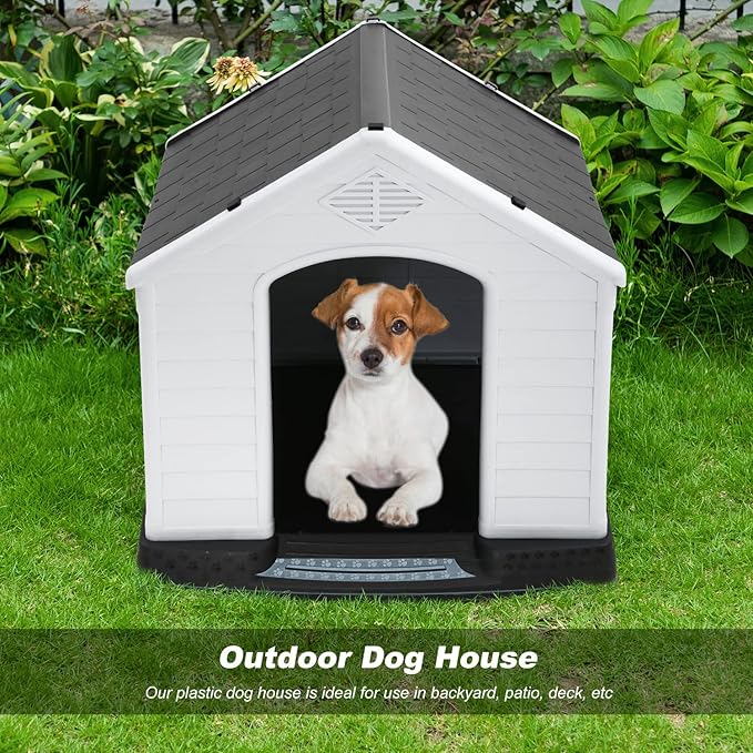 FDW Dog House Indoor Outdoor Durable Ventilate Waterproof Pet Plastic Dog House - Image 3
