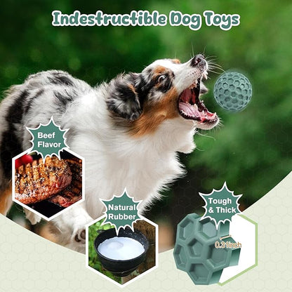 Tough Dog Chew Toys for Aggressive Chewers, Indestructible Dog Balls for - Image 3