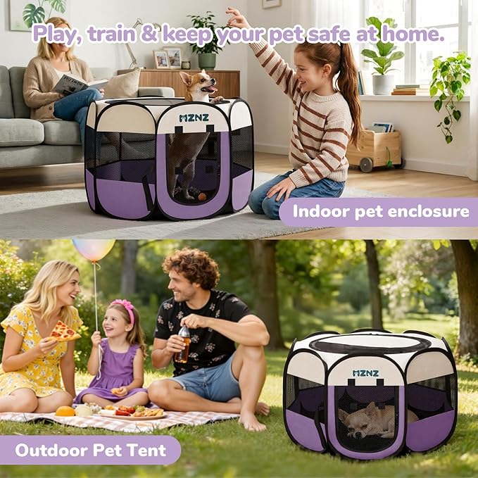 Dog Cat Playpen, Portable Small Animal Playpen Crate Indoor - Image 5
