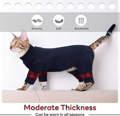 PUMYPOREITY Cat Pajamas, Stretchy 4-Leg Design - Image 3