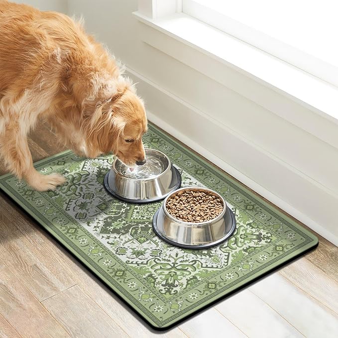 Pet Feeding Mat for Floors Waterproof Dog Mat for Food and Water Absorbent - Image 7