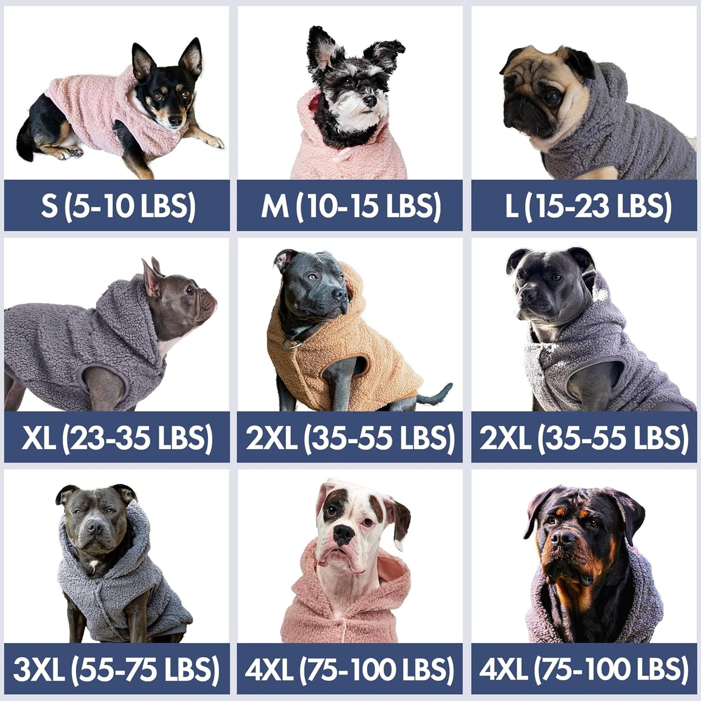 Spark Paws Teddy Dog Sweater, Sherpa Jacket Vest with Warm Fleece Lining, Winter Coat Suitable for Small Medium Large XL XXL Breeds - Pink - M