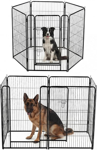 DUMOS Dog Playpen Indoor, Metal 40 Inch 6 Panels Foldable Pet Fence by DumosLifestyle