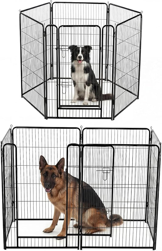 DUMOS Dog Playpen Indoor, Metal 40 Inch 6 Panels Foldable Pet Fence by DumosLifestyle