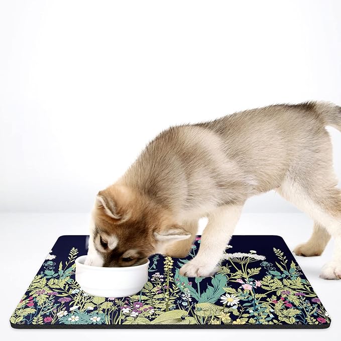 Rnivvi Dog Food Mat, Cute Anti-Slip Rubber Pet Feeding Rug Protect Floors - Image 7