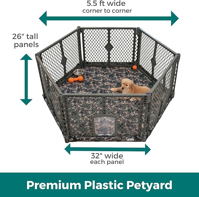 MyPet Petyard Protect Bundle: Freestanding 6-Panel Hunter Green Yard - Image 5