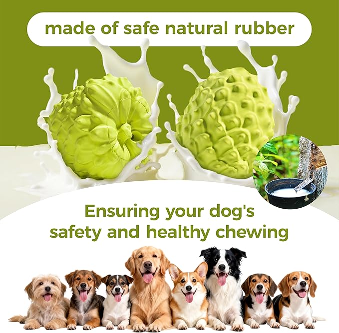 MewaJump Dog Squeaky Toys for Aggressive Chewers, Interactive Natural Rubber - Image 3