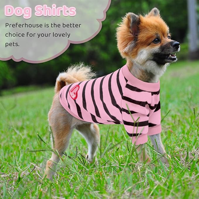 Pet Dog Striped T-Shirt Dogs Cats Cotton Vest Spring Summer Pet Apparel Tee - Image 7