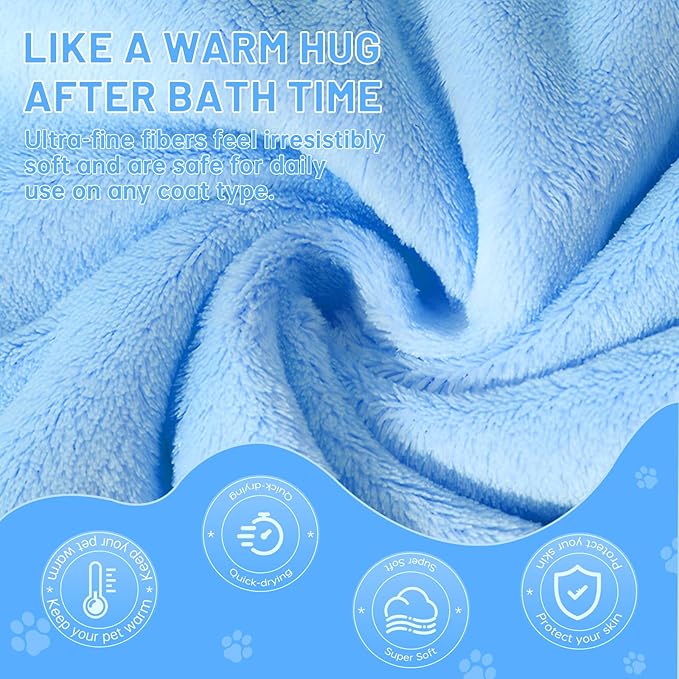 DuckSky 5Pcs 29.5 x 13.77'' Cat Towels Microfiber Pack Bulk, Quick Drying - Image 4