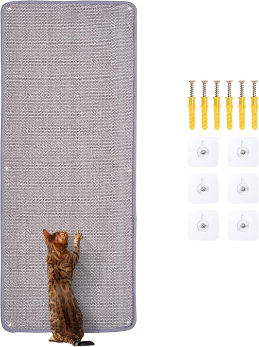 Natural Sisal Cat Scratcher Mat, Wall Scratcher Carpet, Cat Climbing Wall by Uranshin