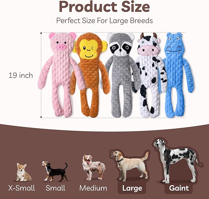 SHARLOVY No Stuffing Dog Toys 5 Pack, Crinkle Interactive Dogs Toy - Image 5