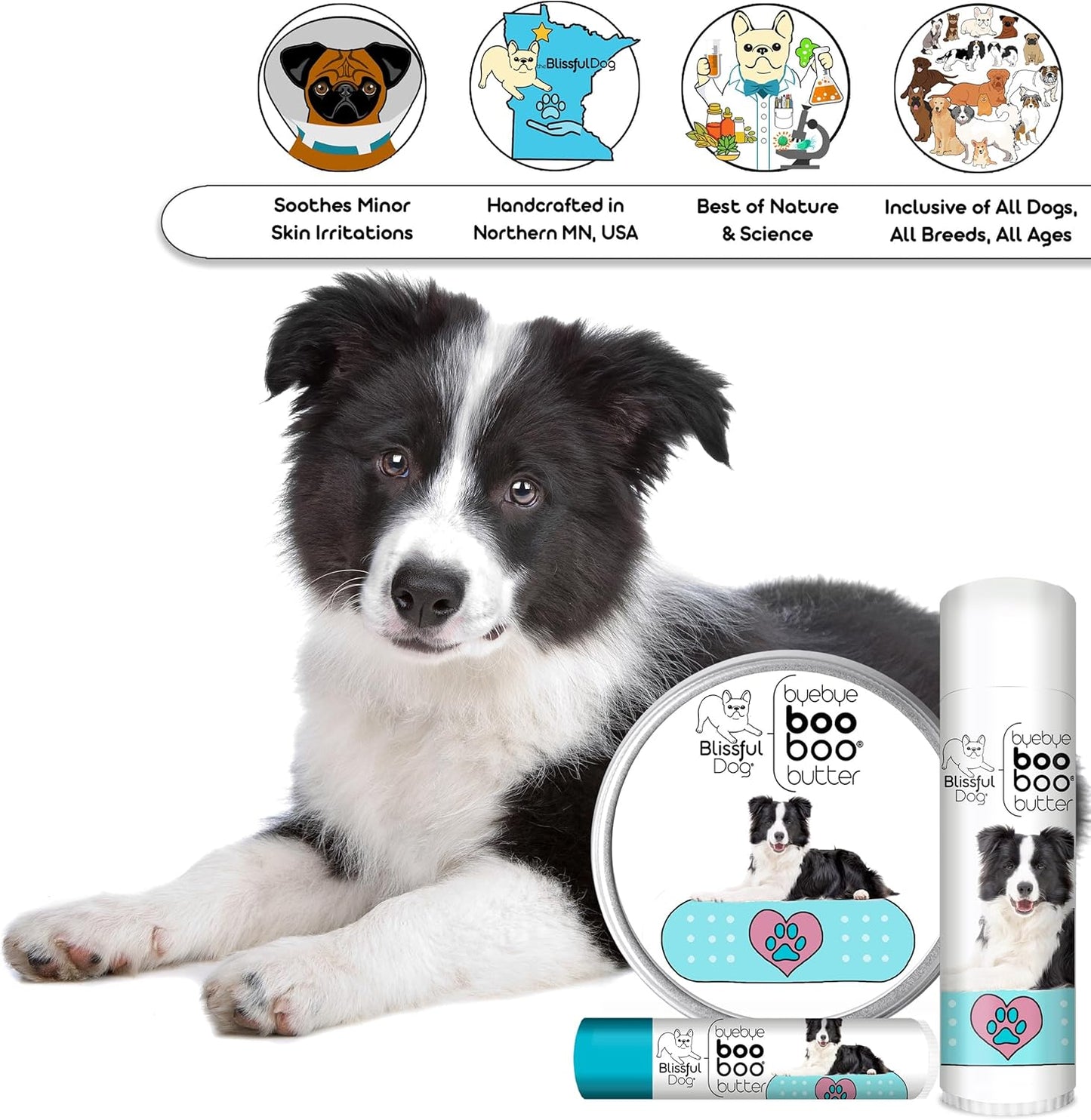The Blissful Dog 1 oz TIN Border Collie Booboo Butter