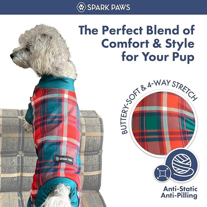 Spark Paws Dog Christmas Pajama, Dog Recovery Suit Male, Ultra-Soft and 4-Way - Image 3