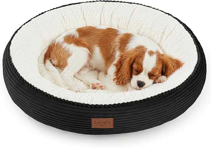 Love's cabin Round Donut Cat and Dog Cushion Bed, 30in Pet Bed by Lovescabin