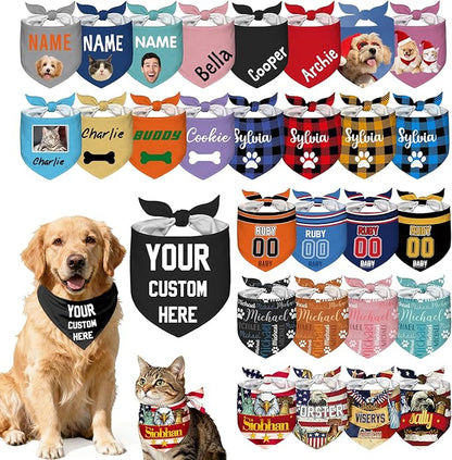 Custom Dog Bandana Personalized Name Logo Photo Text Dog Scarf Customized by Unknown