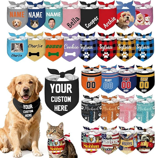 Custom Dog Bandana Personalized Name Logo Photo Text Dog Scarf Customized by Unknown