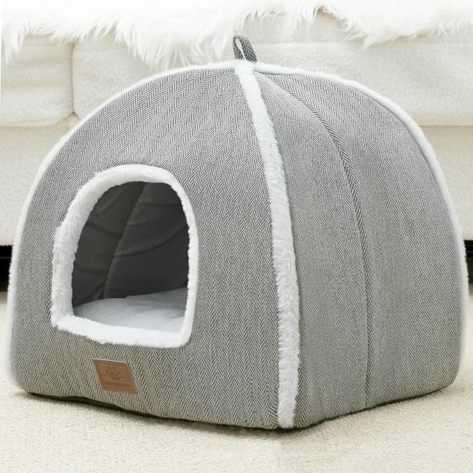 Cat Beds for Indoor Cats-Cat Bed Cave House Tent for Kittens and Small Pets - Image 2