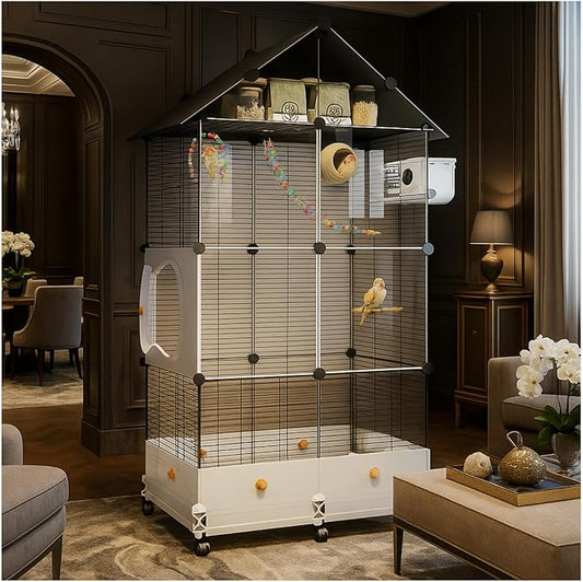 60in Large Flight Bird cage, Equipped by Unknown