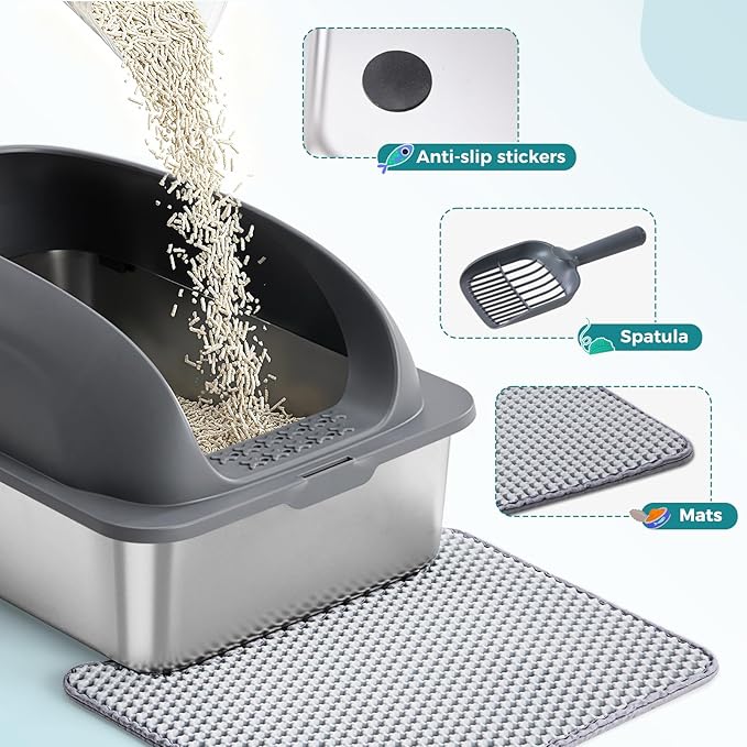 OLIXIS Stainless Steel Cat Litter Box - Image 6