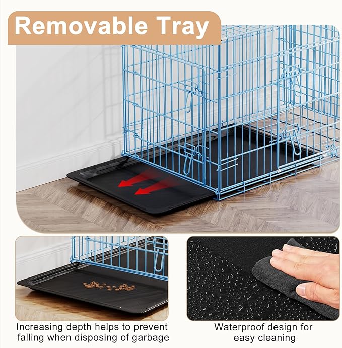 FDW Large Dog Crate 42inch Dog Cage Foldable Metal Kennel - Image 4