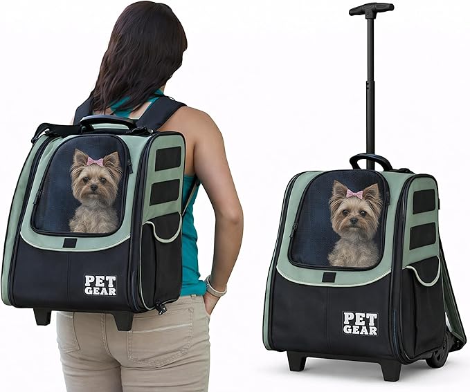 Pet Gear I-GO2 Traveler Roller Backpack, Travel Carrier, Car Seat by PetGear