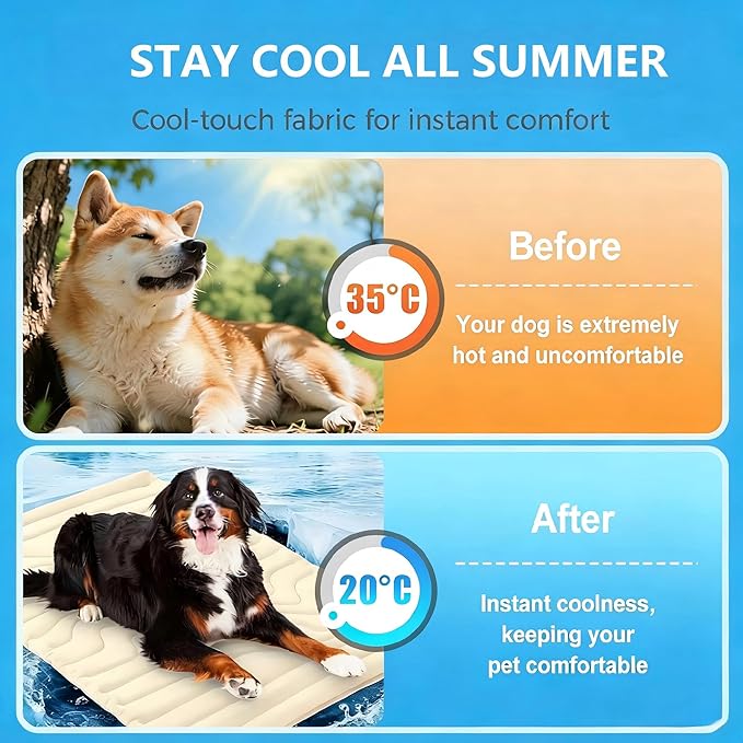 Kobolaf Dog Cooling Mat Portable Dog Cool Bed - Image 2