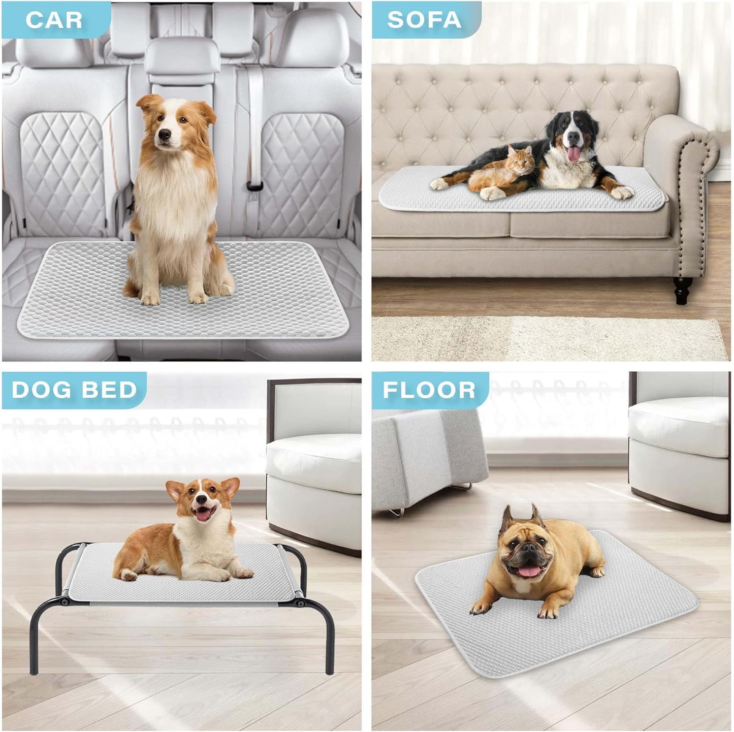 MICROCOSMOS Pet Cooling Mat & Sleeping Pad- Breathable Bubble Surface, EZ Clean. Keep Cooling for Pets, Kids and Adults in Summer.(GreyWhite, 36" x 24")