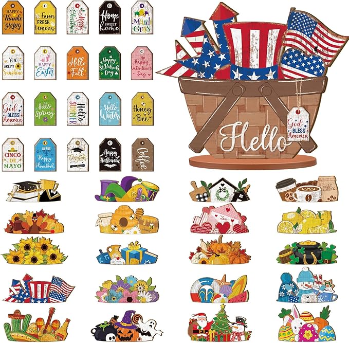 42 Pcs Small Interchangeable Flower Basket Memorial Day Decor Holiday Seasonal by Anglechic