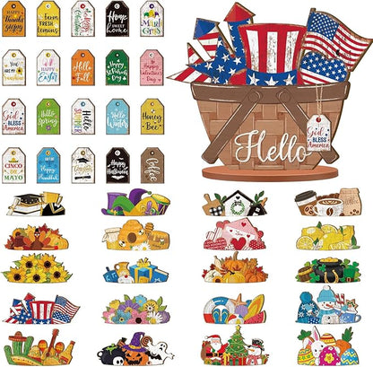 42 Pcs Small Interchangeable Flower Basket Memorial Day Decor Holiday Seasonal by Anglechic