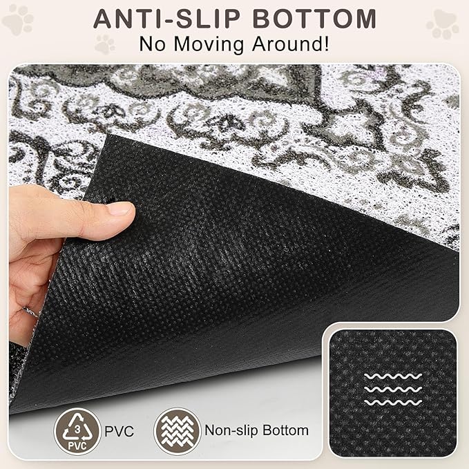 Unicorn Catcher Cat Litter Mat 24" x 15" Non-Slip Litter Box Mat Washable - Image 3