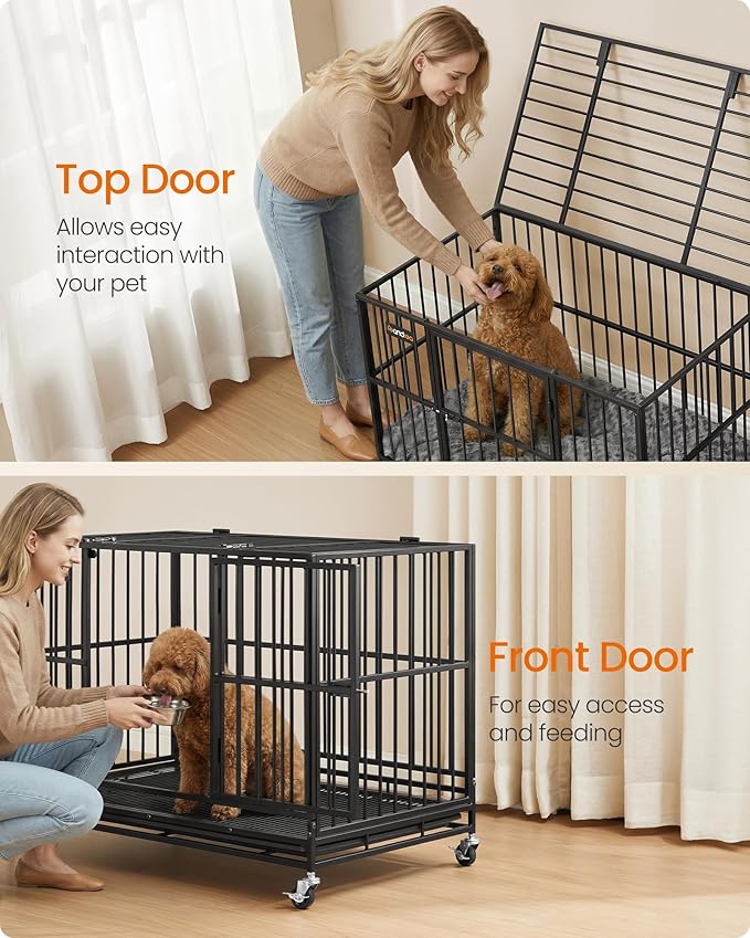 Feandrea Heavy-Duty Dog Crate, 5-Minute Quick Assembly, Foldable Dog Kennel Cage - Image 7