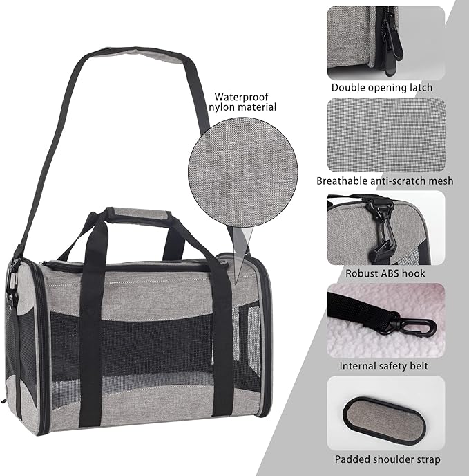 Small Animals Cat Carrying Case Pet Carrier Airline Approved, Protable and - Image 5