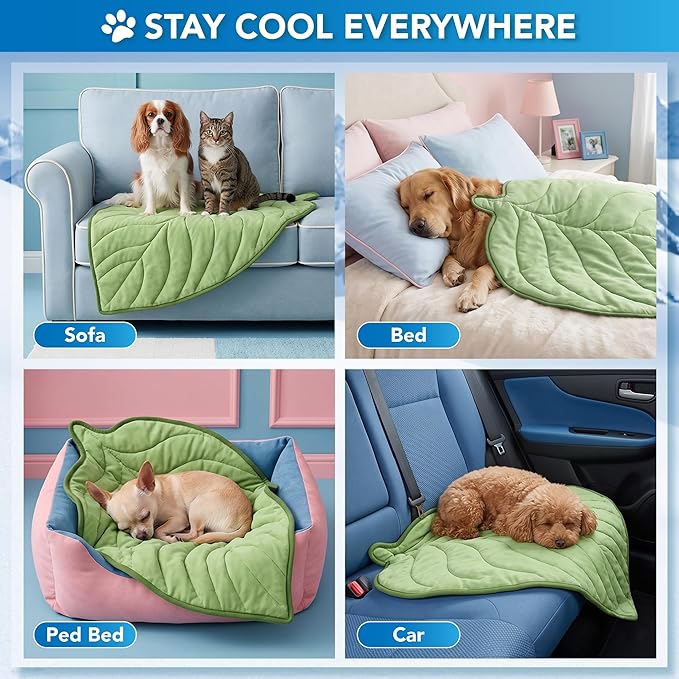 PetAmi Dog Cooling Mat, Leaf Shape, Pet Pad - Image 5
